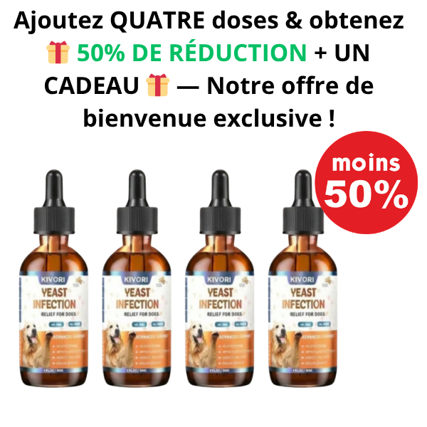 Ajoutez QUATRE doses & obtenez 🎁 50% DE RÉDUCTION + UN CADEAU 🎁 — Notre offre de bienvenue exclusive !